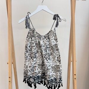 Sundance Black and White Floral Top